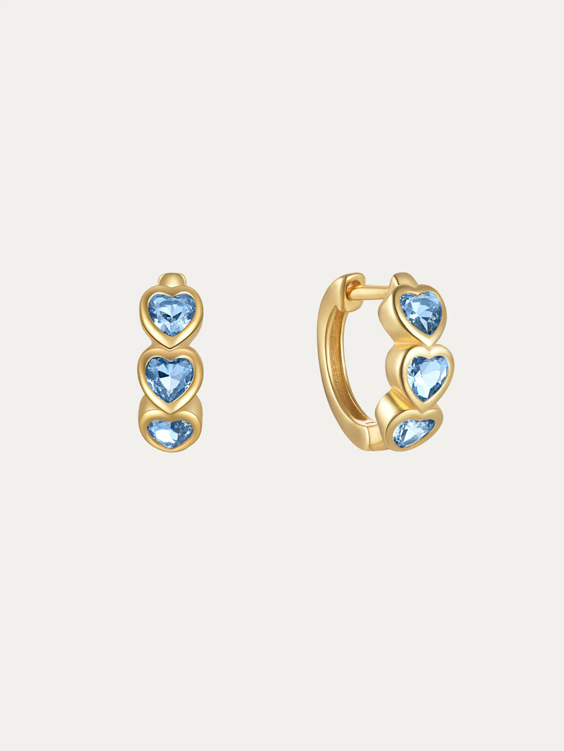 Heart Hoop Earrings with Cubic Zirconia – Joyce