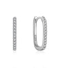 Hoop Earrings with Cubic Zirconia and Rhodium Finished – Diana