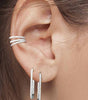 Hoop Earrings with Cubic Zirconia and Rhodium Finished – Diana