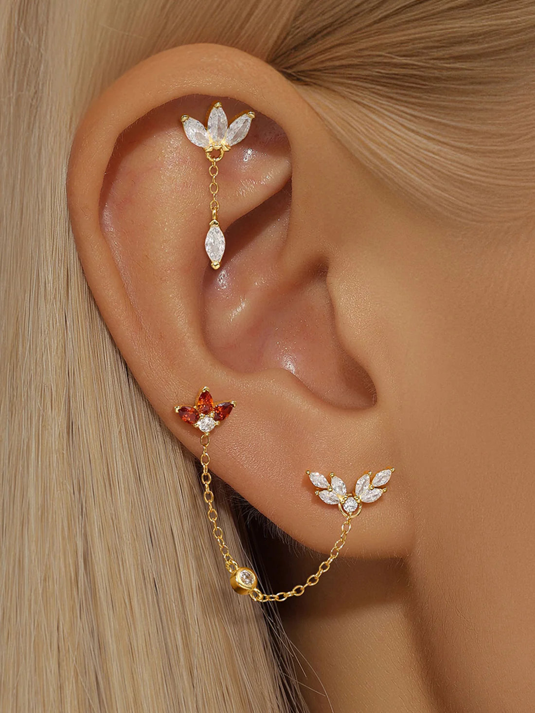 Elegant Stud Earrings with Cubic Zirconia – Janet