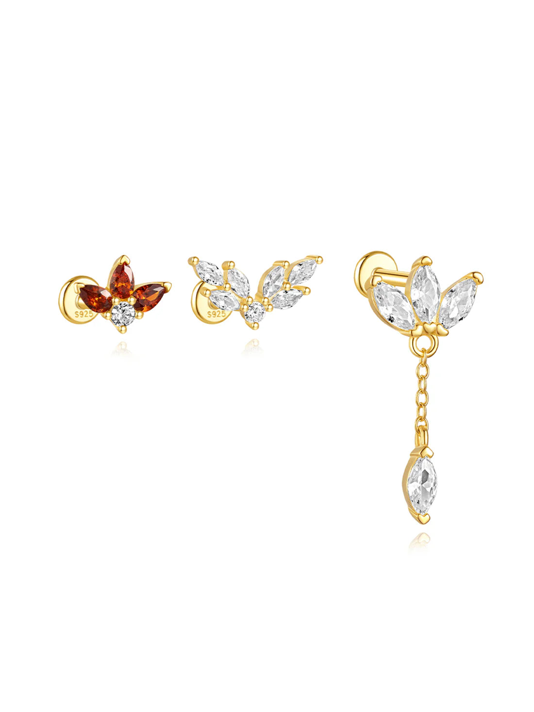 Elegant Stud Earrings with Cubic Zirconia – Janet