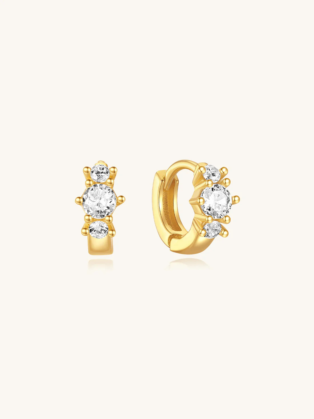 Huggie Hoop Earring with Cubic Zirconia – Rebecka