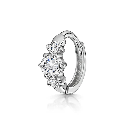 Huggie Hoop Earring with Cubic Zirconia – Rebecka