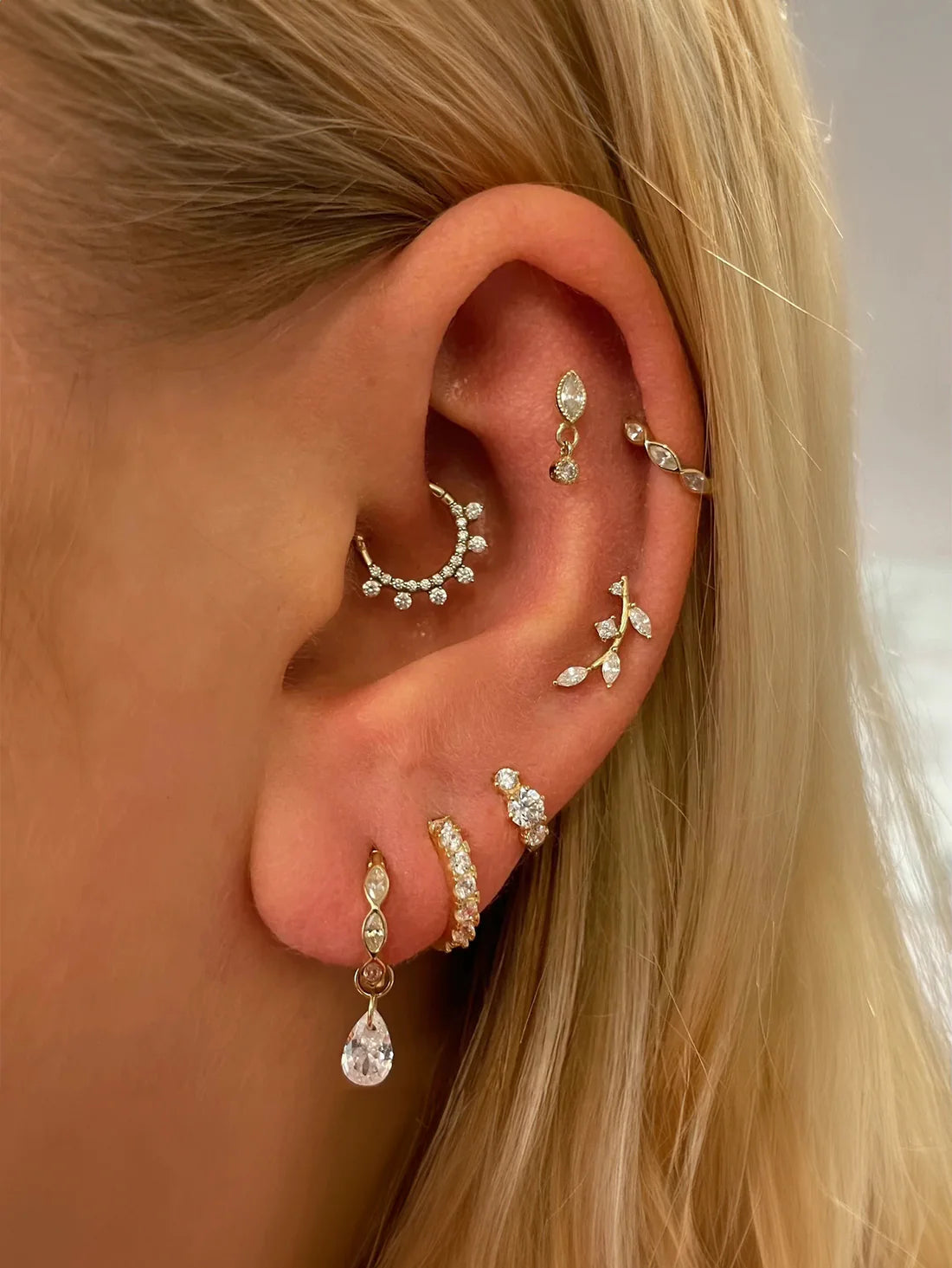 Huggie Hoop Earring with Cubic Zirconia – Rebecka