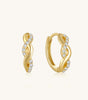 Huggie Hoop Earrings with Zirconia Crystals – Priscilla