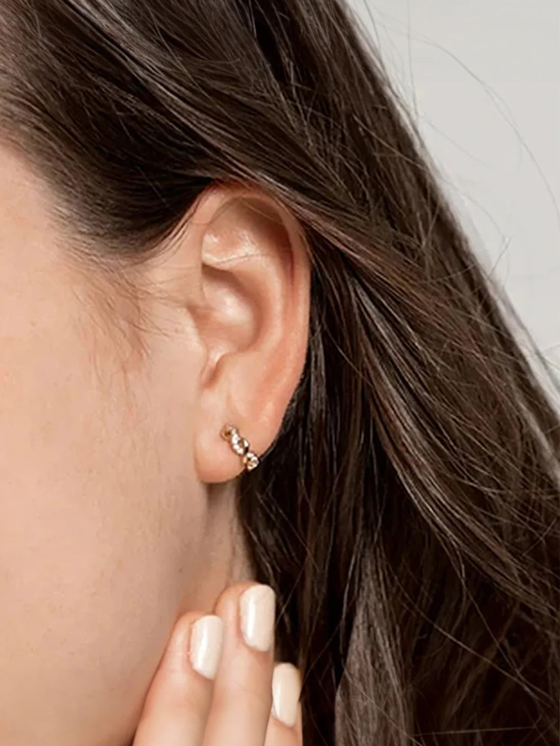 Huggie Hoop Earrings with Zirconia Crystals – Priscilla
