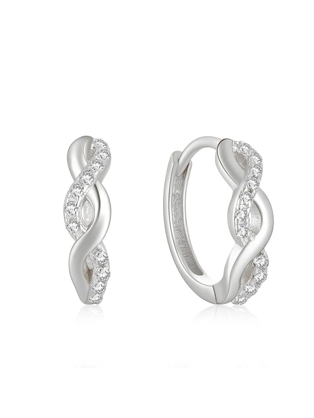 Huggie Hoop Earrings with Zirconia Crystals – Priscilla