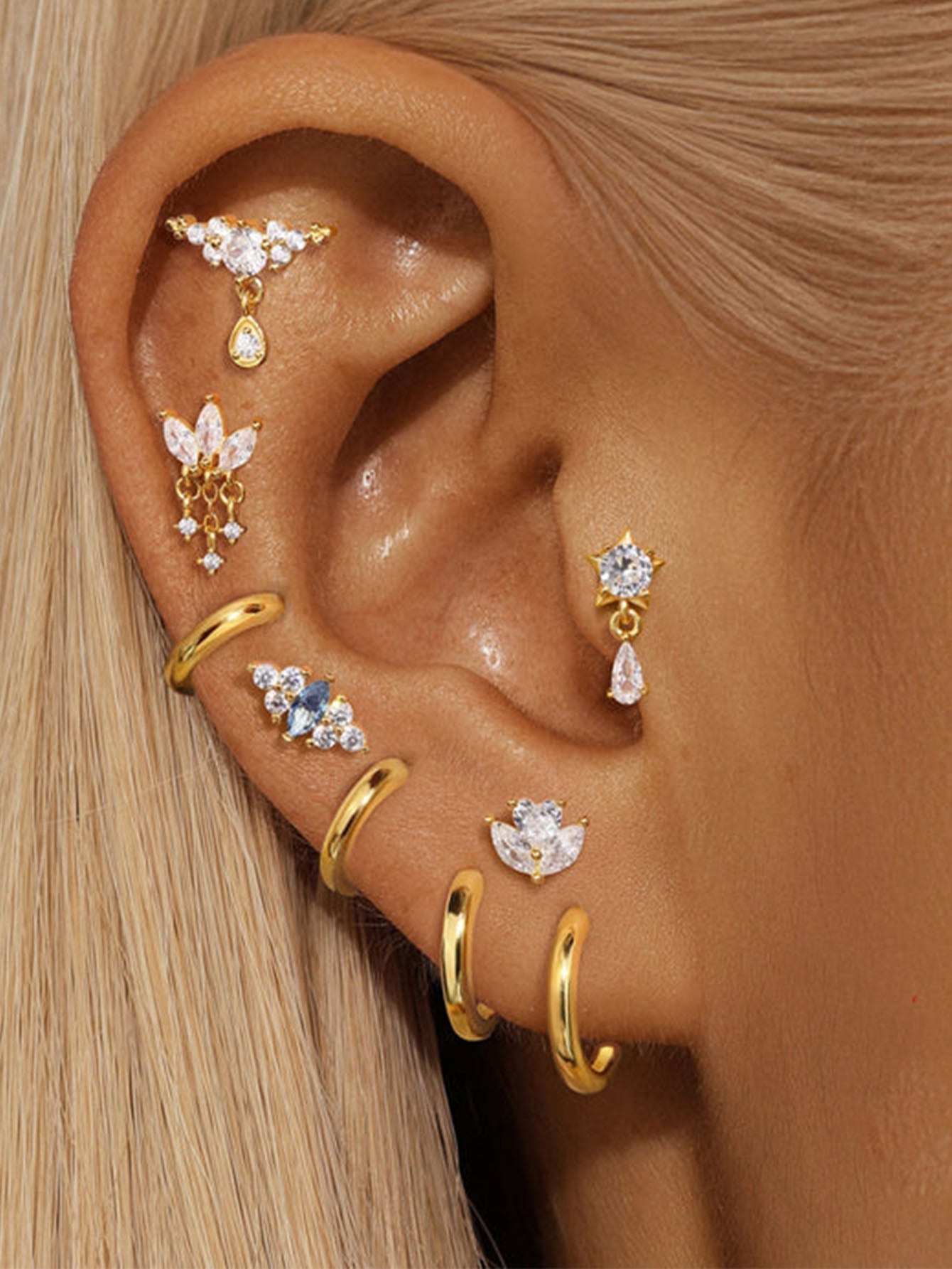 Marquise Stud Earrings with Cubic Zirconia – Harlow
