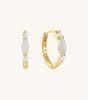 Elegant Opal Hoop Earrings with  Rhodium Finished – Eleanor