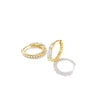Elegant Opal Hoop Earrings with  Rhodium Finished – Eleanor
