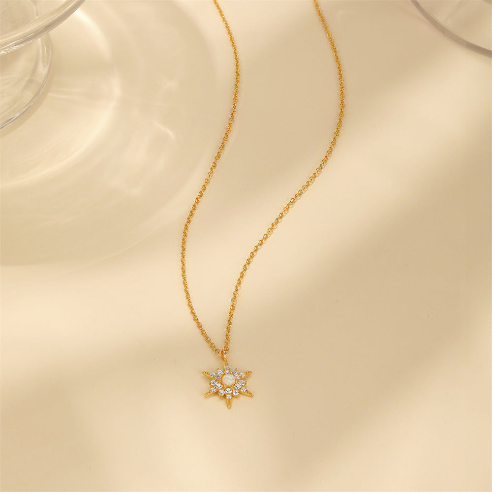 Opal Sunflower Gold Necklace  – Christabell