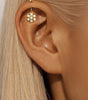 Snowflake Vertical Thread Piercing with Cubic Zirconia - Mathaye
