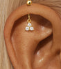 Snowflake Vertical Thread Piercing with Cubic Zirconia - Mathaye