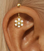 Snowflake Vertical Thread Piercing with Cubic Zirconia - Mathaye