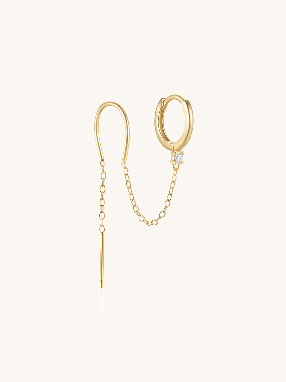 Threader Hoop Earrings with Ultra Shine Cubic Zirconia – Grisselle