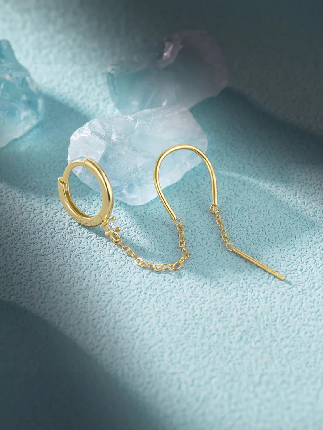 Threader Hoop Earrings with Ultra Shine Cubic Zirconia – Grisselle