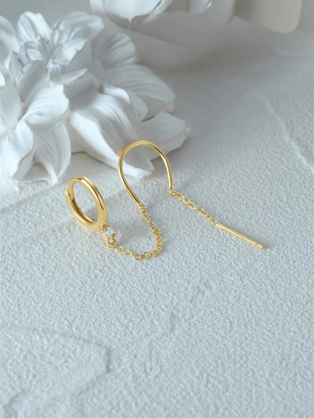 Threader Hoop Earrings with Ultra Shine Cubic Zirconia – Grisselle