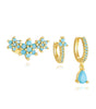 Turquoise Flower Drop Hoop Earrings – Luna