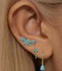 Turquoise Flower Drop Hoop Earrings – Luna