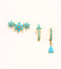 Turquoise Flower Drop Hoop Earrings – Luna