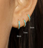 Turquoise Hoop Huggies Earrings with Dainty Design – Sleford