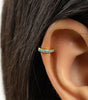 Turquoise Hoop Huggies Earrings with Dainty Design – Sleford