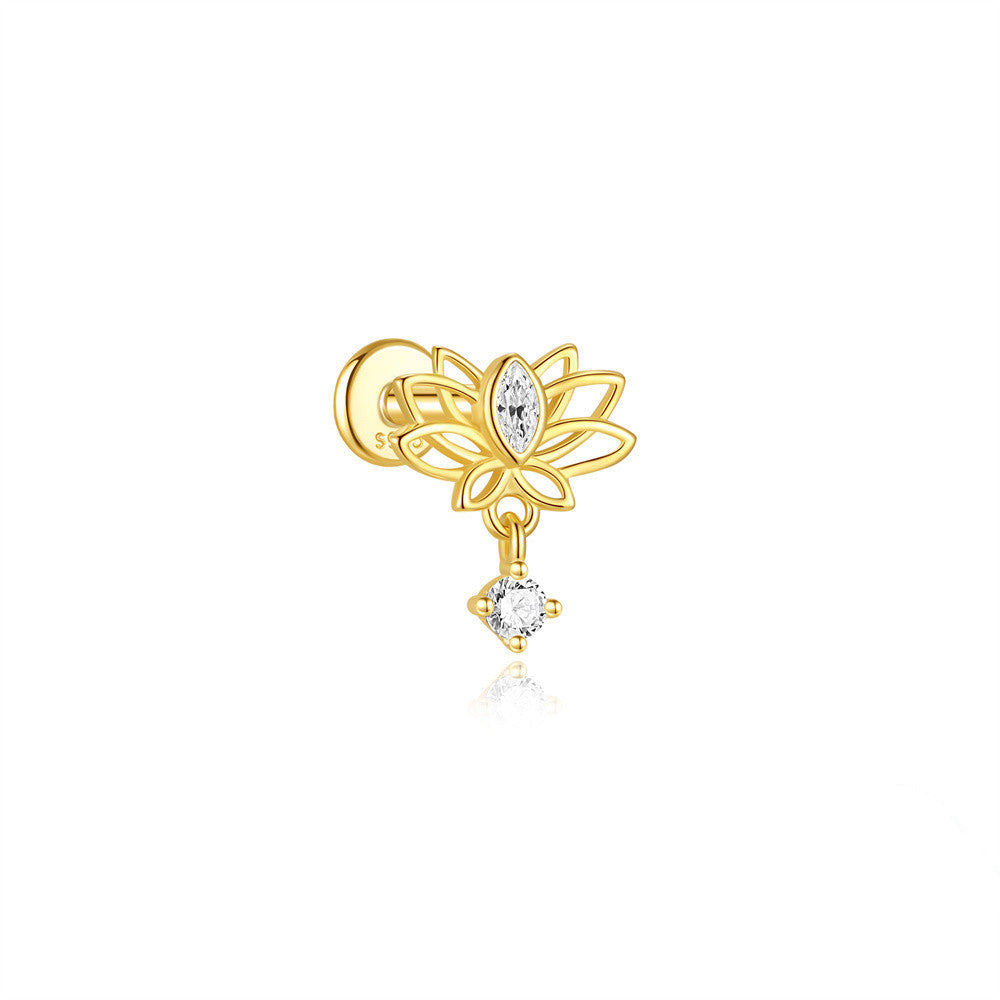 Water Drop Flatback Ear Stud Earrings with Cubic Zirconia – Lowe