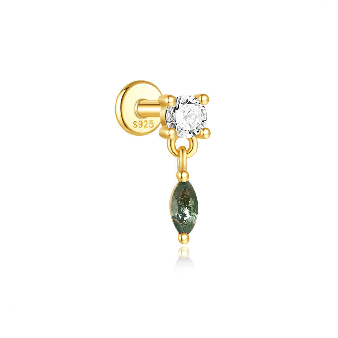 Water Grass Agate Ear Piercing Stud – Darcey