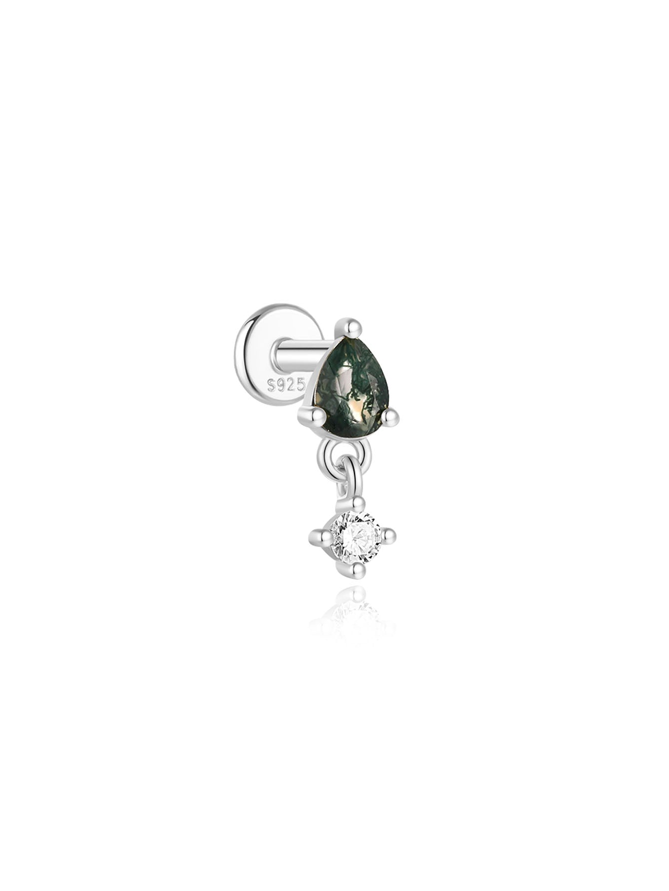 Water Grass Agate Ear Piercing Stud – Darcey