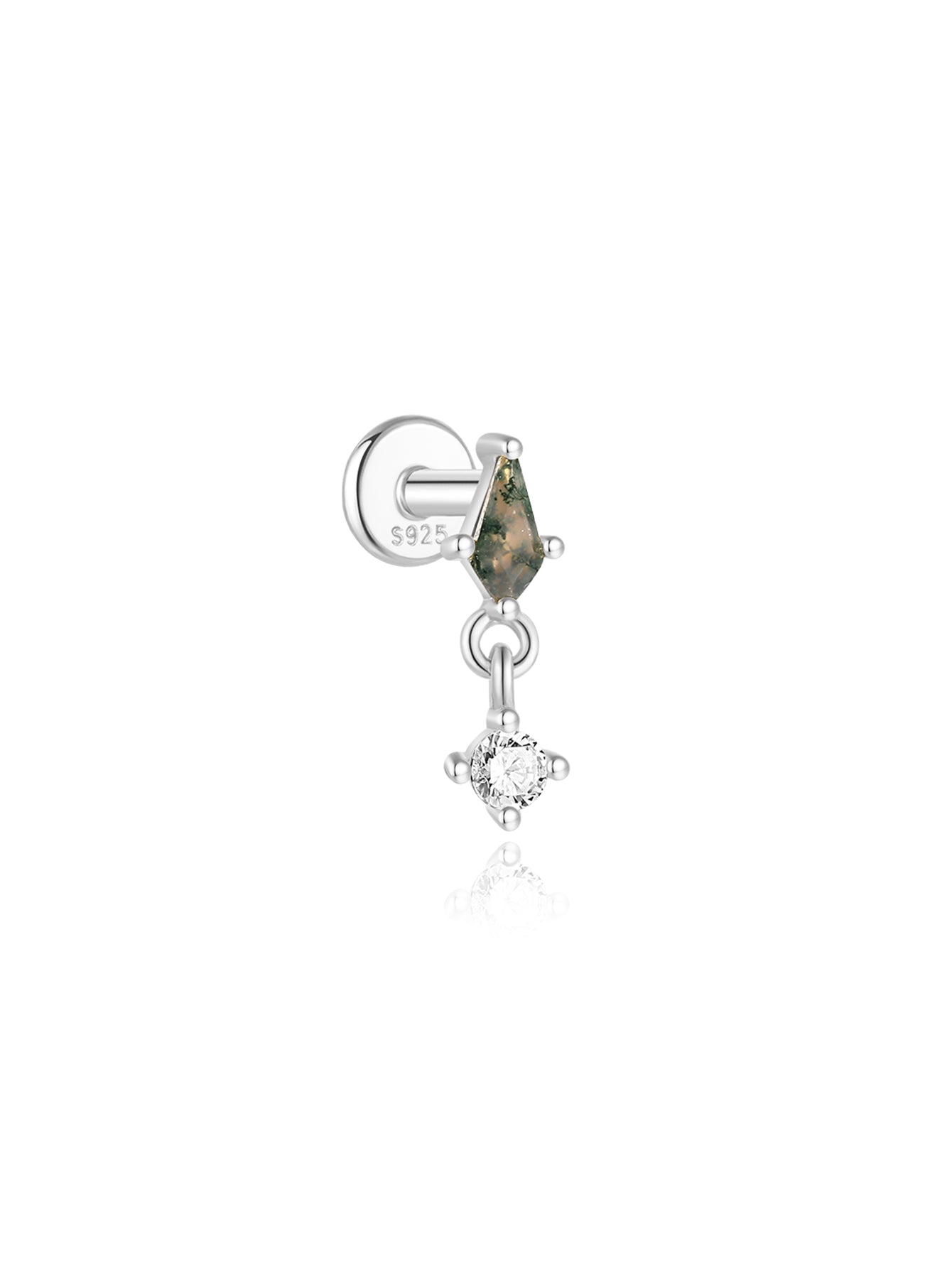 Water Grass Agate Ear Piercing Stud – Darcey