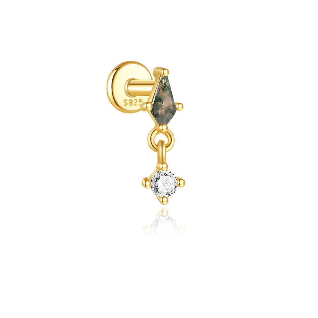 Water Grass Agate Ear Piercing Stud – Darcey