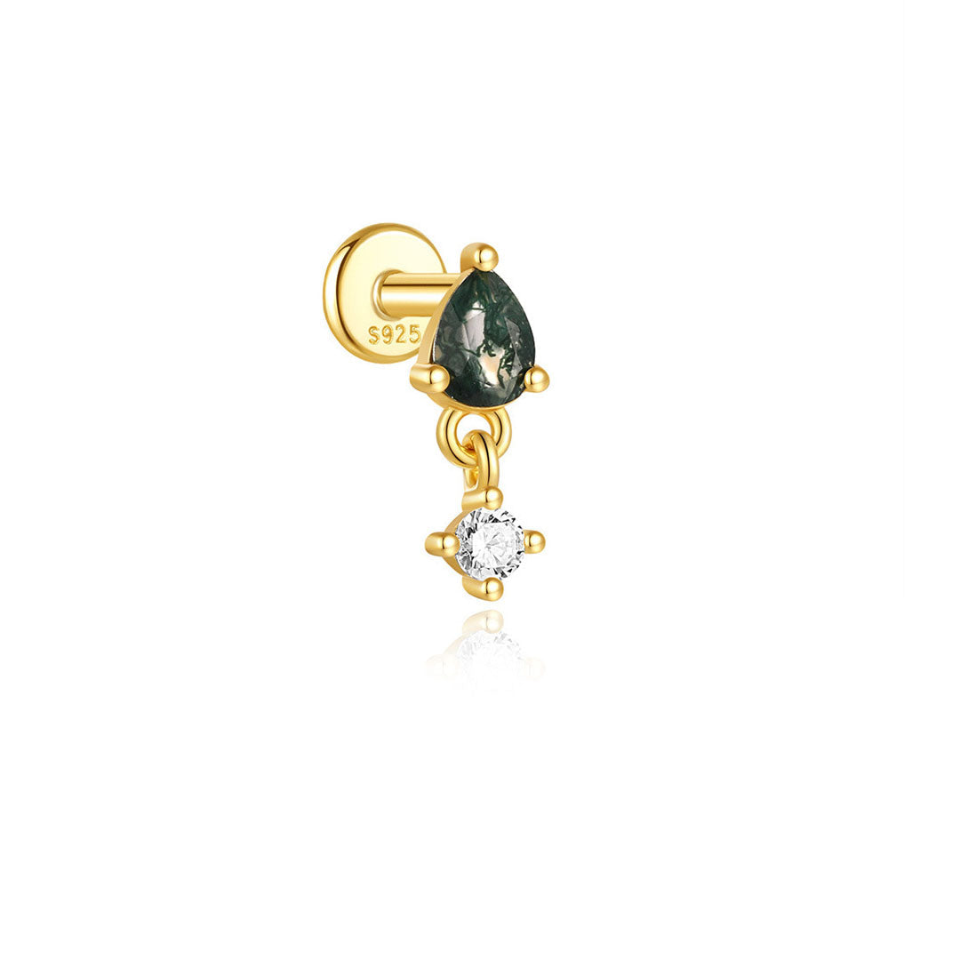 Water Grass Agate Ear Piercing Stud – Darcey