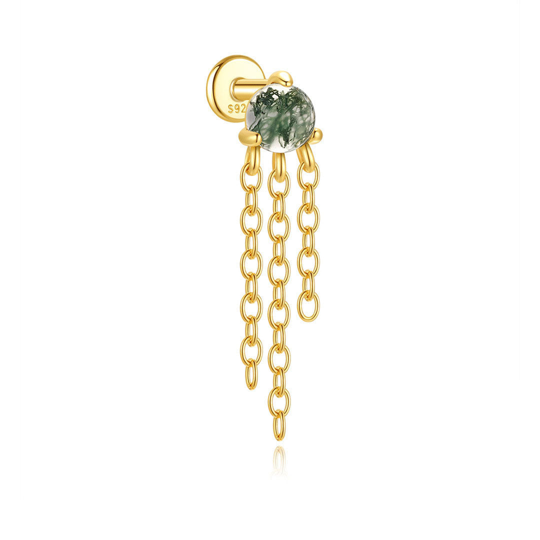 Water Grass Agate Ear Piercing Stud – Darcey