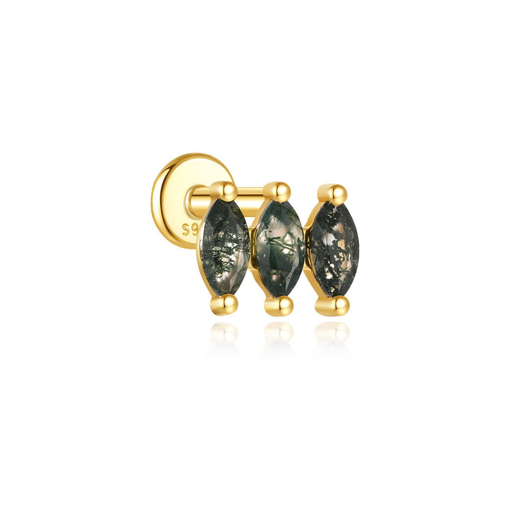 Water Grass Agate Ear Piercing Stud – Darcey
