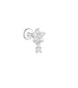 Waterproof Flower and Star Moon Stud Earrings with Cubic Zirconia - Zephora