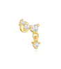 Waterproof Flower and Star Moon Stud Earrings with Cubic Zirconia - Zephora