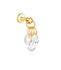 Waterproof Flower and Star Moon Stud Earrings with Cubic Zirconia - Zephora