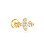 Waterproof Flower and Star Moon Stud Earrings with Cubic Zirconia - Zephora