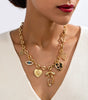 Bowknot Heart Pendant Necklace with Eye and Leaf Design – Lytton
