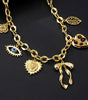 Bowknot Heart Pendant Necklace with Eye and Leaf Design – Lytton