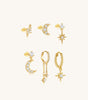 Celestial Moon and Star Jewelry Set with Cubic Zirconia -  Cicely