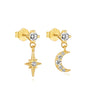 Celestial Moon and Star Jewelry Set with Cubic Zirconia -  Cicely