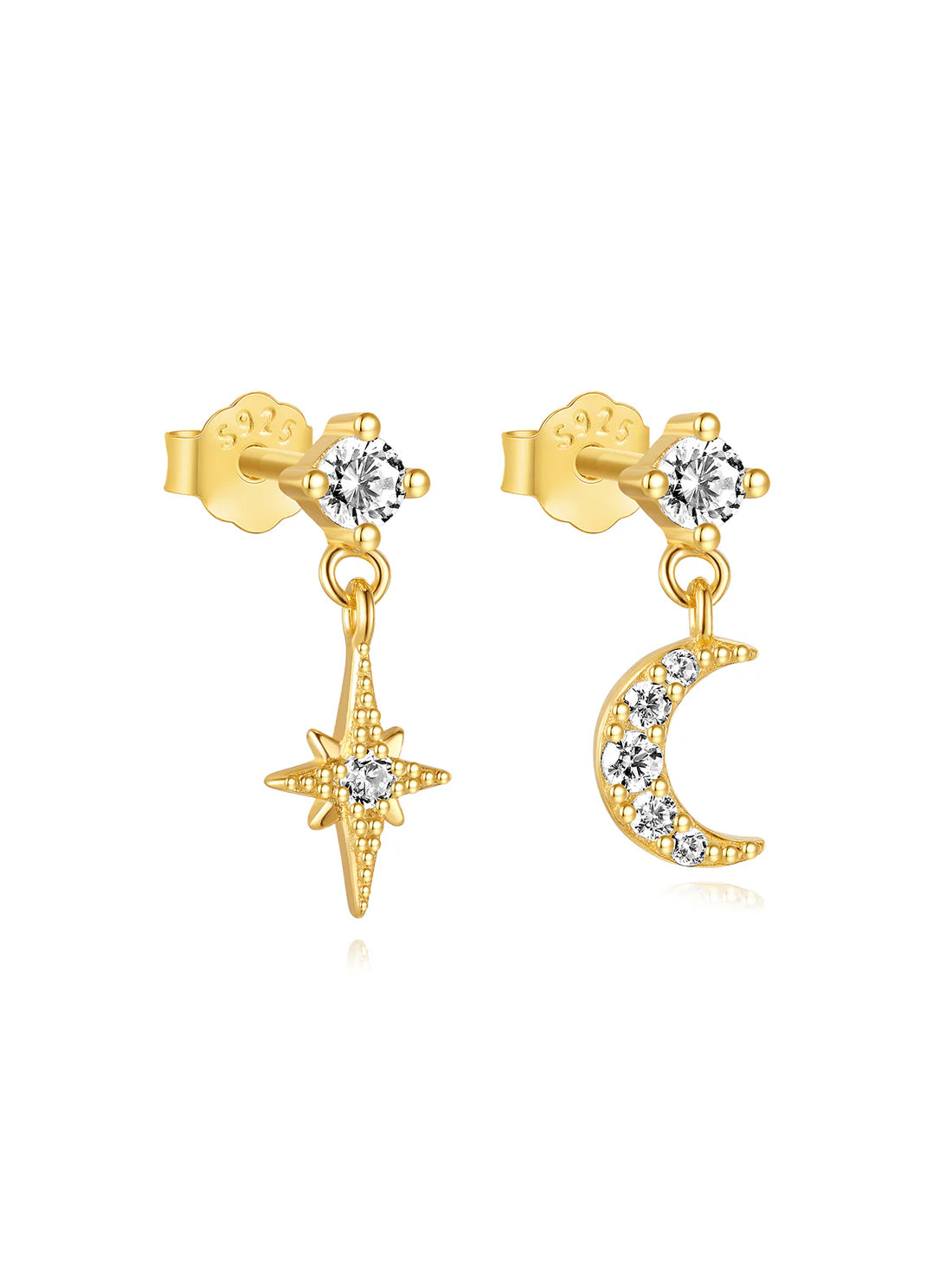 Celestial Moon and Star Jewelry Set with Cubic Zirconia -  Cicely