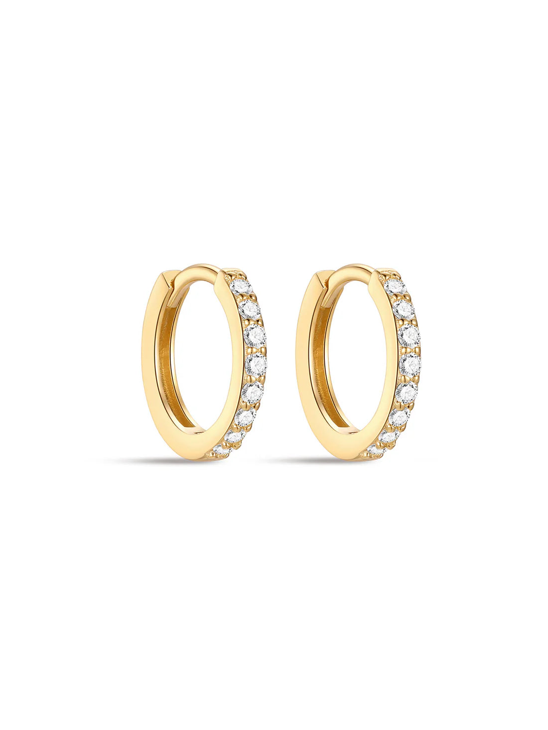 Classic Waterproof Pave Hoop Huggie Earrings with Cubic Zirconia – Margerye