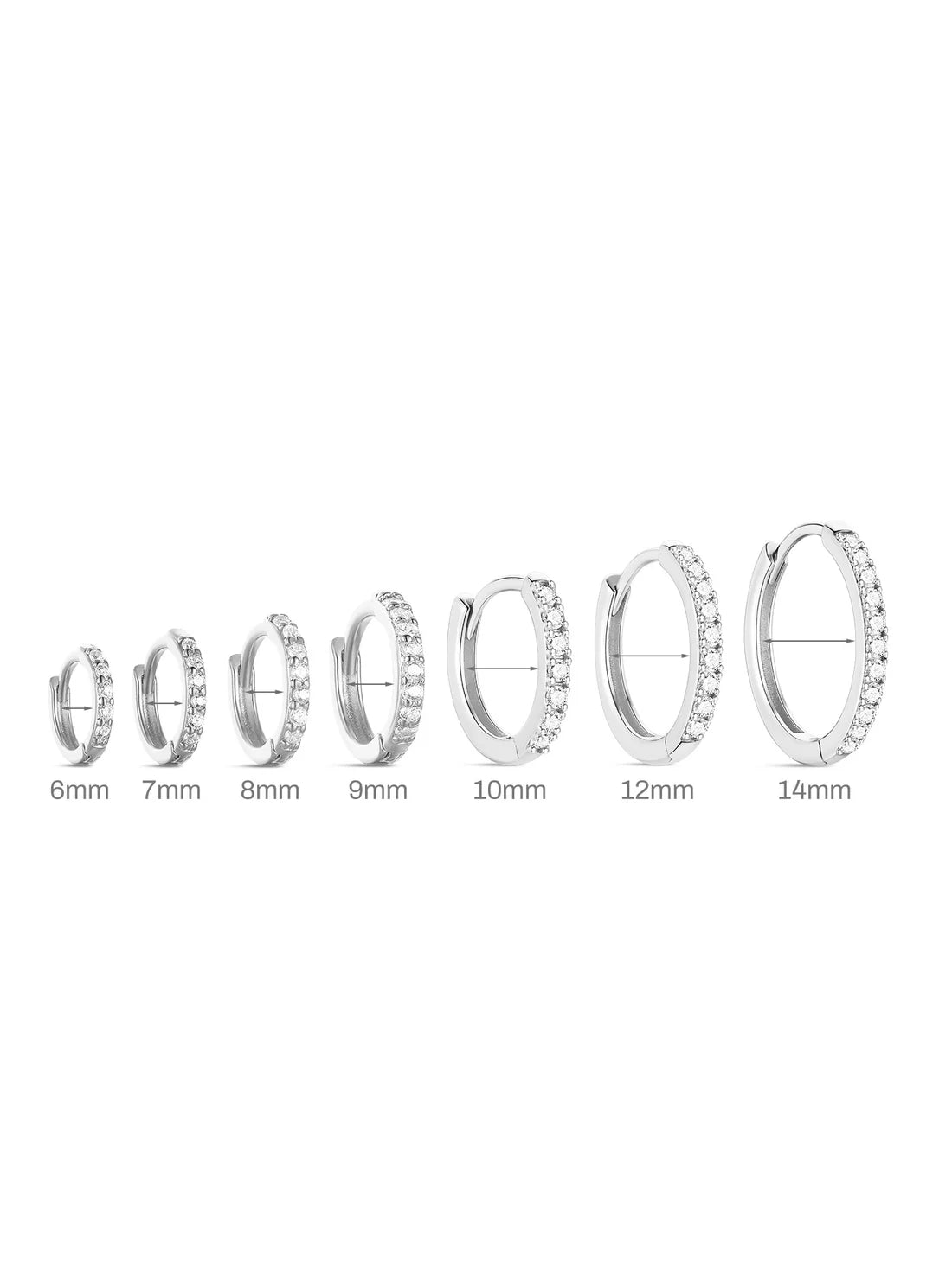 Classic Waterproof Pave Hoop Huggie Earrings with Cubic Zirconia – Margerye