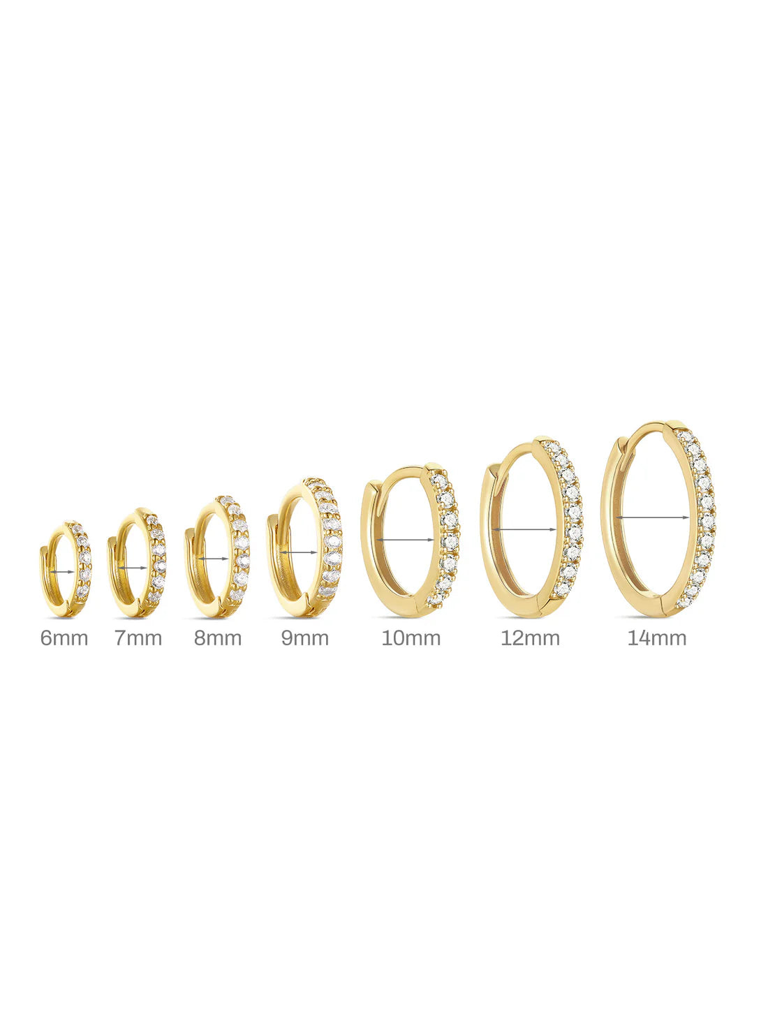 Classic Waterproof Pave Hoop Huggie Earrings with Cubic Zirconia – Margerye