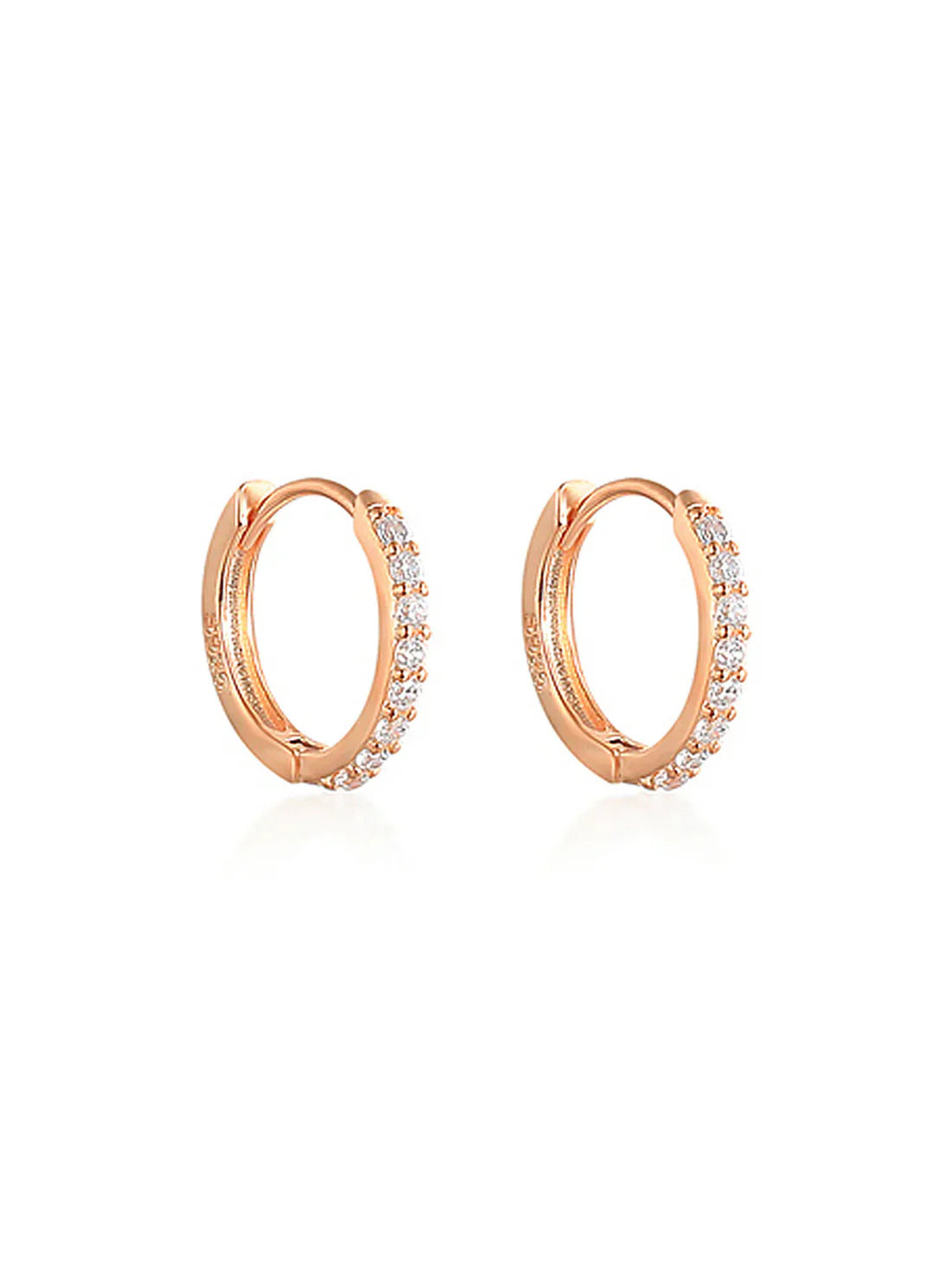 Classic Waterproof Pave Hoop Huggie Earrings with Cubic Zirconia – Margerye