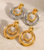 Double-layer Hollow Design Earrings in 925 Sterling Silver with 18kt Gold Plating - Ursula