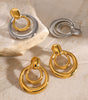 Double-layer Hollow Design Earrings in 925 Sterling Silver with 18kt Gold Plating - Ursula