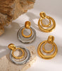 Double-layer Hollow Design Earrings in 925 Sterling Silver with 18kt Gold Plating - Ursula